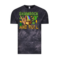 Cloud Black Shamrock and roll Vintage Tee - BundleAndBundleShop