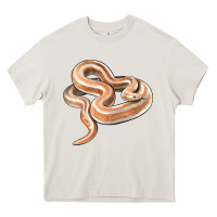 Cream Rosy Boa Snake Illustrations Heavy Core Tee - LillyAllenDesigns