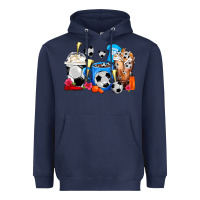 Navy Soccer Coffee Cups Heavyweight Hoodie - FaDigitalArtStudio