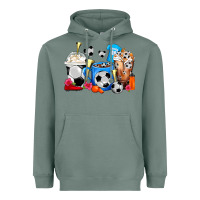 Sage Soccer Coffee Cups Heavyweight Hoodie - FaDigitalArtStudio