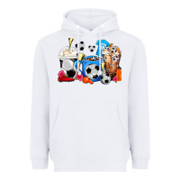 White Soccer Coffee Cups Heavyweight Hoodie - FaDigitalArtStudio