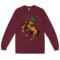 Burgundy Bucking Bronco Rodeo Long Sleeve Tee - Bettercallsaul
