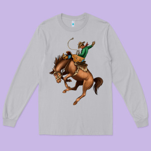 Bucking Bronco Rodeo Long Sleeve Tee Designed By Bettercallsaul
