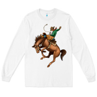 White Bucking Bronco Rodeo Long Sleeve Tee - Bettercallsaul