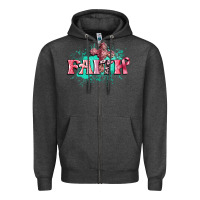 Charcoal Heather faith breast cancer Zipper Hoodie - CowGirlArtShop