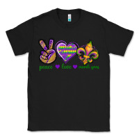Black Peace Love Mardi Gras Classic Tee - BundleAndBundleShop