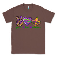 Chestnut Peace Love Mardi Gras Classic Tee - BundleAndBundleShop
