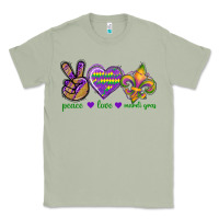 Matcha Peace Love Mardi Gras Classic Tee - BundleAndBundleShop