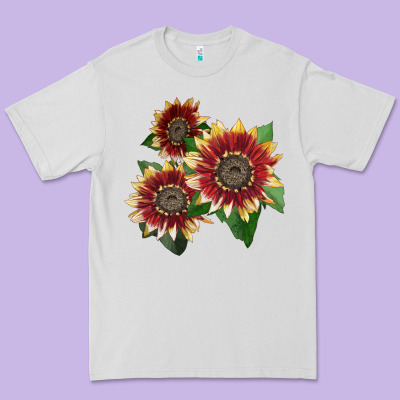 Florenza Sunflower Premium Tee Designed By Lillyallendesigns