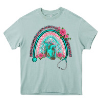 Arona nurse life spring stethoscope heart rainbow Heavy Core Tee - BarkalooDesign
