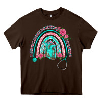Chocolate Brown nurse life spring stethoscope heart rainbow Heavy Core Tee - BarkalooDesign