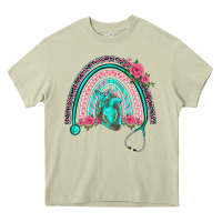 Mossy nurse life spring stethoscope heart rainbow Heavy Core Tee - BarkalooDesign