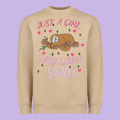 Just A Girl Who Lowes Sloths Heavyweight Sweatshirt Designed By Bettercallsaul