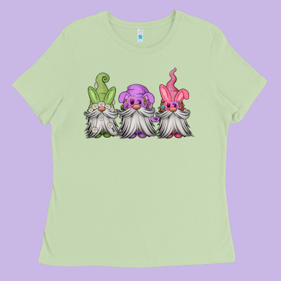 Easter Gnomes Spring Ladies Tee Designed By Jasminsmagicworld