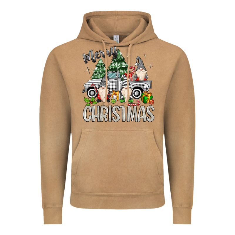 Merry Christmas Gnomes Truck Vintage Hoodie by MaliasSmallBusiness | Teevron