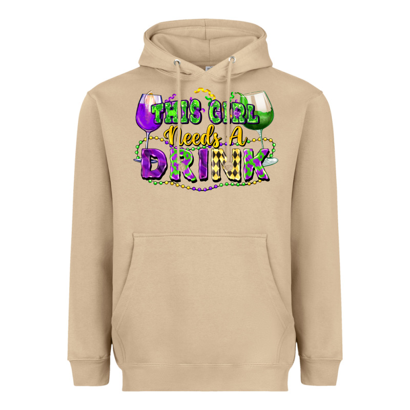 This Girl Needs A Drink Heavyweight Hoodie by FaDigitalArtStudio | Teevron