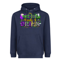 Navy This girl needs a drink Heavyweight Hoodie - FaDigitalArtStudio