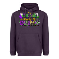 Plum This girl needs a drink Heavyweight Hoodie - FaDigitalArtStudio