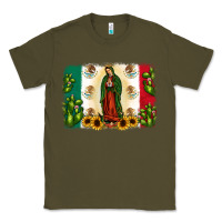 Army Green mexican flag our lady of guadalupe Classic Tee - JahusDesignShop