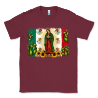 Burgundy mexican flag our lady of guadalupe Classic Tee - JahusDesignShop