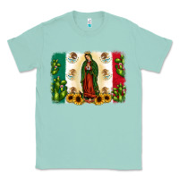 Seafoam mexican flag our lady of guadalupe Classic Tee - JahusDesignShop