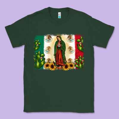 Mexican Flag Our Lady Of Guadalupe Classic Tee Designed By Jahusdesignshop