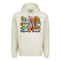 Oatmeal Heather respiratory therapist western Premium Hoodie - OliviaCreatesArt