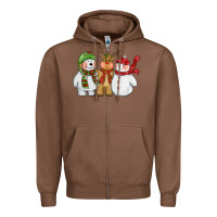 Chestnut christmas polar bear reindeer and snowman Zipper Hoodie - CowGirlArtShop