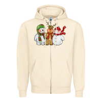 Sandshell christmas polar bear reindeer and snowman Zipper Hoodie - CowGirlArtShop