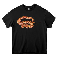 Black Copperhead Snake Illustrations Heavy Core Tee - LillyAllenDesigns