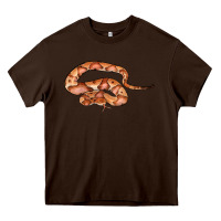Chocolate Brown Copperhead Snake Illustrations Heavy Core Tee - LillyAllenDesigns