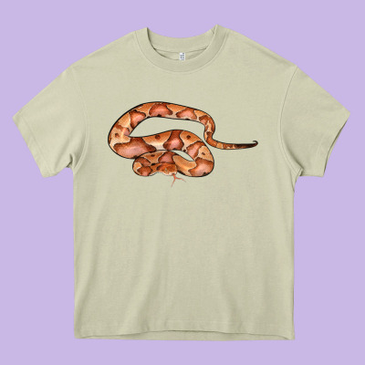 Copperhead Snake Illustrations Heavy Core Tee Designed By Lillyallendesigns