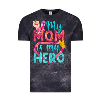 Cloud Black My Mom Is My Hero Breast Cancer Vintage Tee - BundleAndBundleShop
