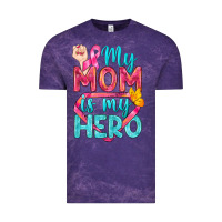 Cloud Purple My Mom Is My Hero Breast Cancer Vintage Tee - BundleAndBundleShop