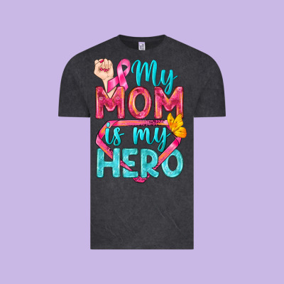 My Mom Is My Hero Breast Cancer Vintage Tee Designed By Bundleandbundleshop