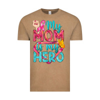 Vintage Coffee My Mom Is My Hero Breast Cancer Vintage Tee - BundleAndBundleShop