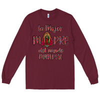 Burgundy La mejor Madre Del Mundo Mundial Long Sleeve Tee - Bettercallsaul