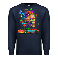 Navy Embrace neurodiversity Premium Sweatshirt - FaDigitalArtStudio