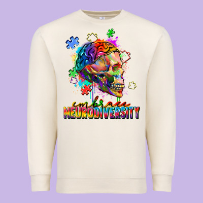 Embrace Neurodiversity Premium Sweatshirt Designed By Fadigitalartstudio