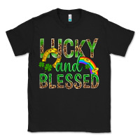 Black Lucky And Blessed St Patricks Classic Tee - BundleAndBundleShop