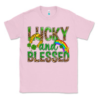 Bubblegum Pink Lucky And Blessed St Patricks Classic Tee - BundleAndBundleShop