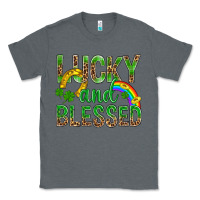 Charcoal Heather Lucky And Blessed St Patricks Classic Tee - BundleAndBundleShop