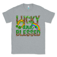 Heather Grey Lucky And Blessed St Patricks Classic Tee - BundleAndBundleShop