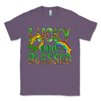Lavender Lucky And Blessed St Patricks Classic Tee - BundleAndBundleShop