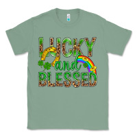 Sage Lucky And Blessed St Patricks Classic Tee - BundleAndBundleShop