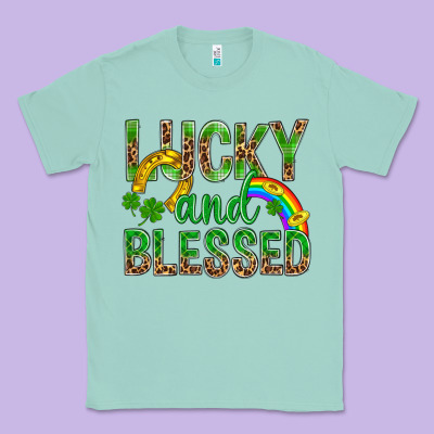 Lucky And Blessed St Patricks Classic Tee Designed By Bundleandbundleshop