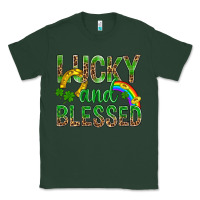Sports Green Lucky And Blessed St Patricks Classic Tee - BundleAndBundleShop