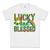 White Lucky And Blessed St Patricks Classic Tee - BundleAndBundleShop