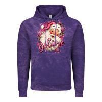 Cloud Purple believe pink christmas santa claus Vintage Hoodie - MaliasSmallBusiness
