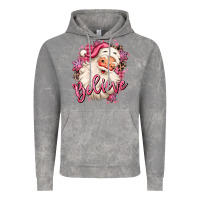 Cloud Rock believe pink christmas santa claus Vintage Hoodie - MaliasSmallBusiness